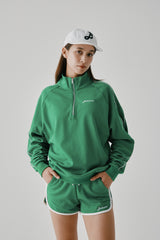 PIPING HALF ZIP MOCKNECK - GREEN (MODEL TOP)