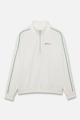 PIPING HALF ZIP MOCKNECK - WHITE (FRONT)