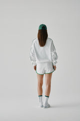 PIPING HALF ZIP MOCKNECK - WHITE (MODEL BACK)