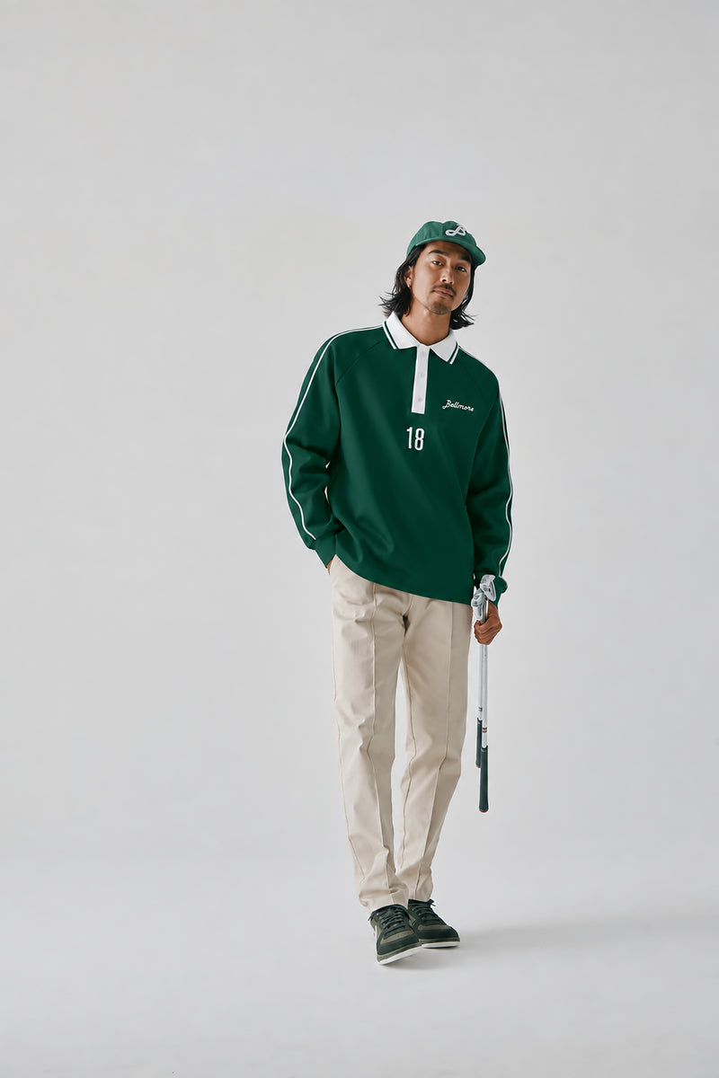 9月25日発売] PIPING L/S POLO SHIRTS - GREEN – BELLMORE