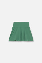 STRETCH FLARE SKIRT - GREEN (BACK)