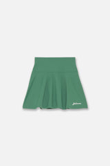 STRETCH FLARE SKIRT - GREEN (FRONT)