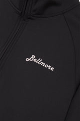 STRETCH HALF ZIP MOCKNECK - BLACK (DETAIL)