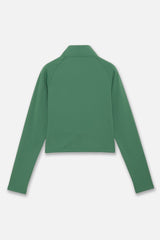 STRETCH HALF ZIP MOCKNECK - GREEN (BACK)