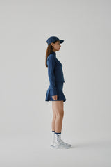 STRETCH HALF ZIP MOCKNECK - NAVY (MODEL SIDE2)