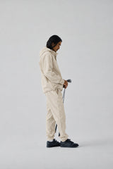 TECH BONDED NYLON JACKET - IVORY (MODEL SIDE)