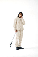 TECH BONDED NYLON PANTS - IVORY (MODEL)
