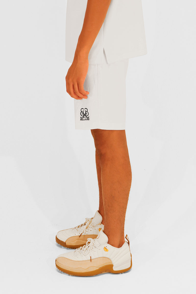 EMBLEM STRETCH SHORT PANTS - WHITE