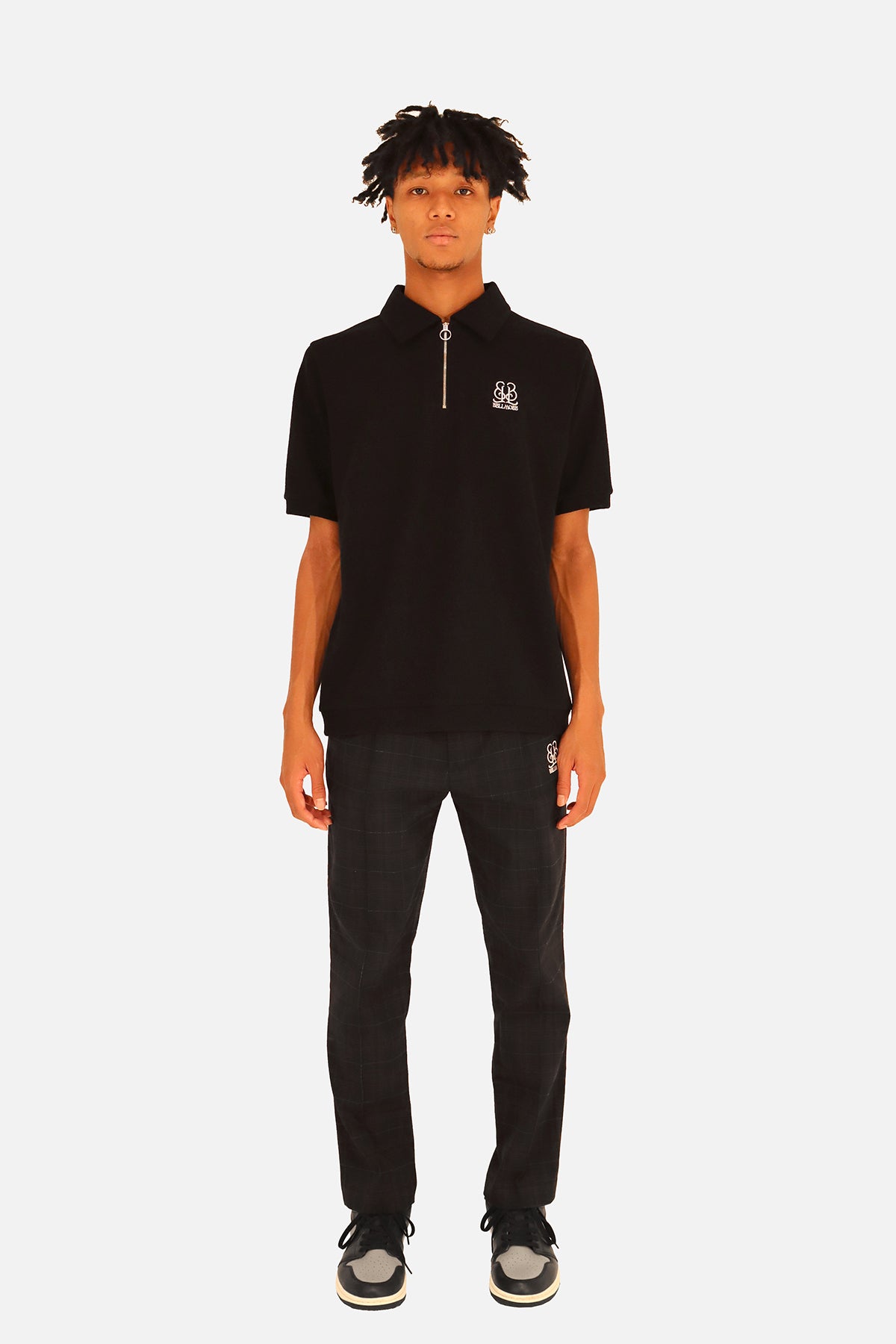 トップス FCRB EMBLEM POLO 25SS XXL BLACK Men's Polo shirt with half zip | Black | Diesel