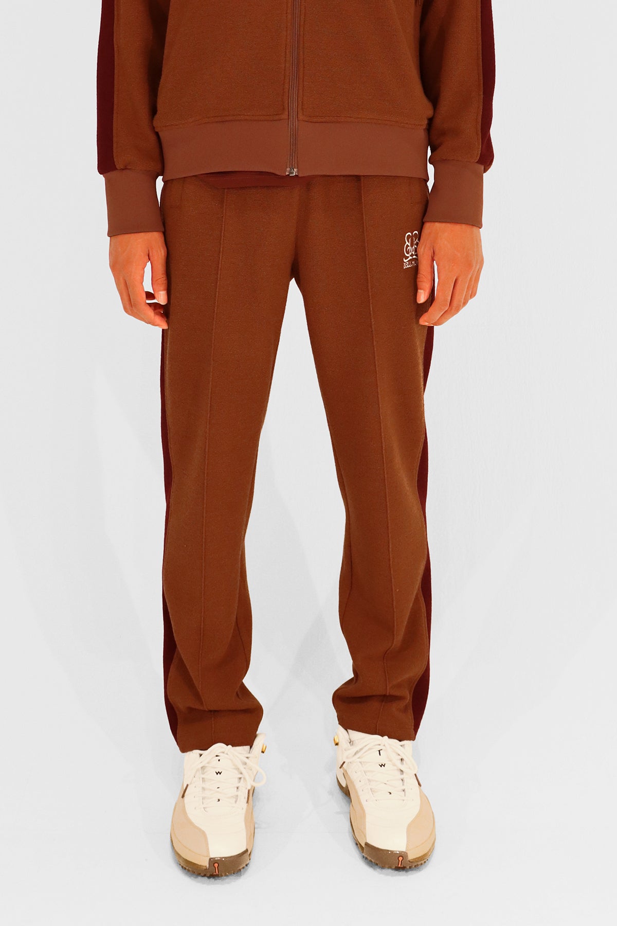 EMBLEM TRACK PANTS - BROWN – BELLMORE