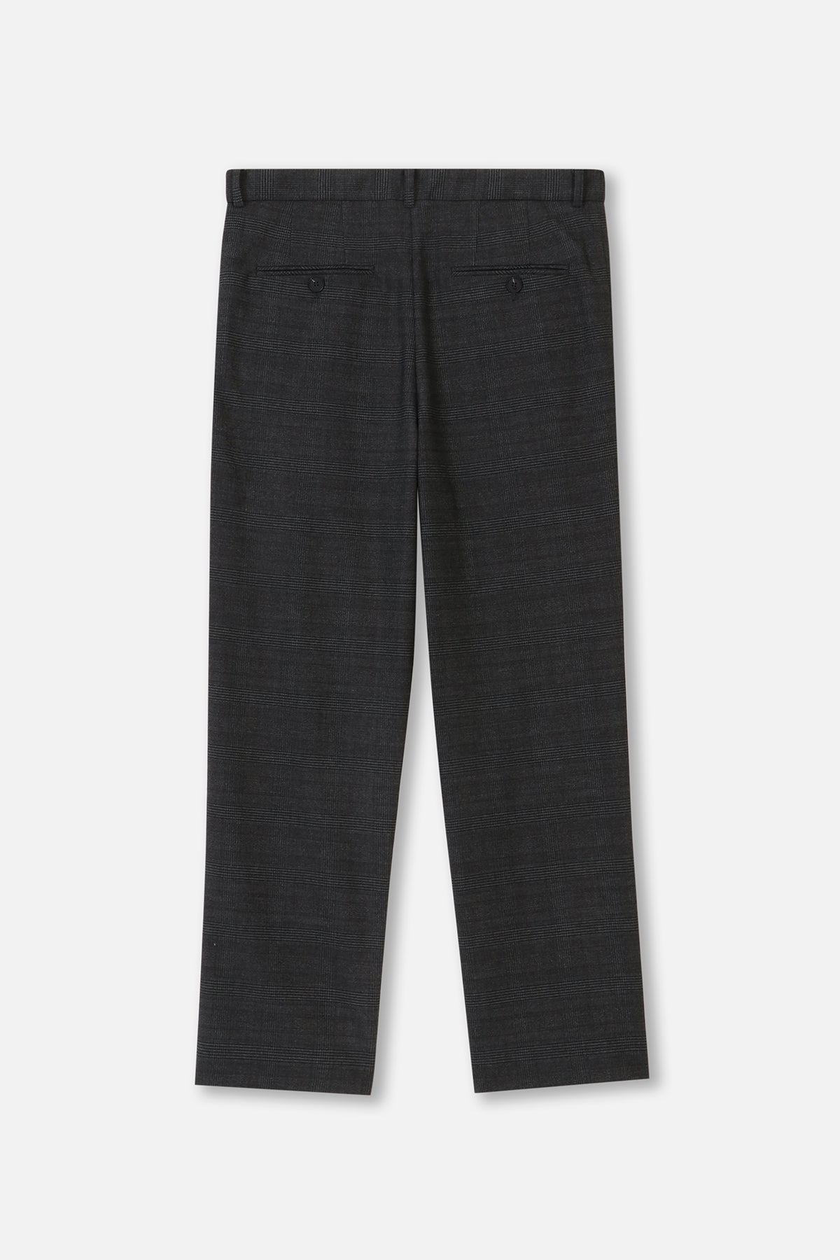 EMBLEM CHECK STRETCH PANTS - BLACK – BELLMORE