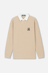 EMBLEM LS POLO SHIRTS - CREAM