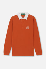 EMBLEM LS POLO SHIRTS - ORANGE