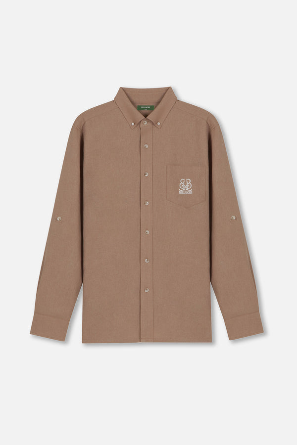 EMBLEM LS SHIRTS - BROWN