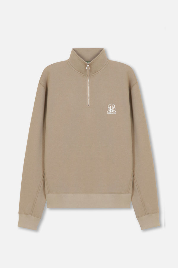 EMBLEM LS ZIP MOCKNECK - BEIGE