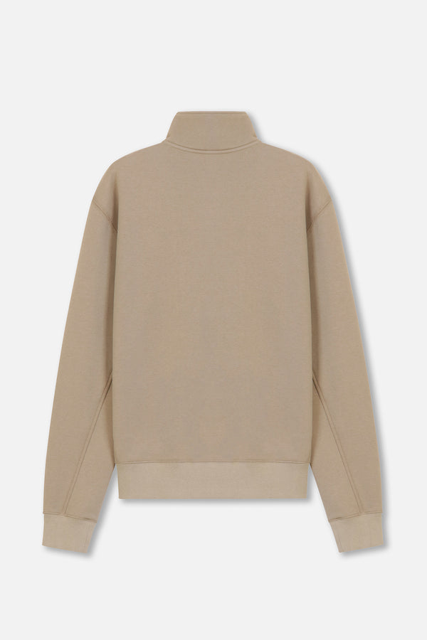 EMBLEM LS ZIP MOCKNECK - BEIGE