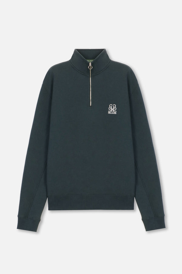 EMBLEM LS ZIP MOCKNECK - GREEN