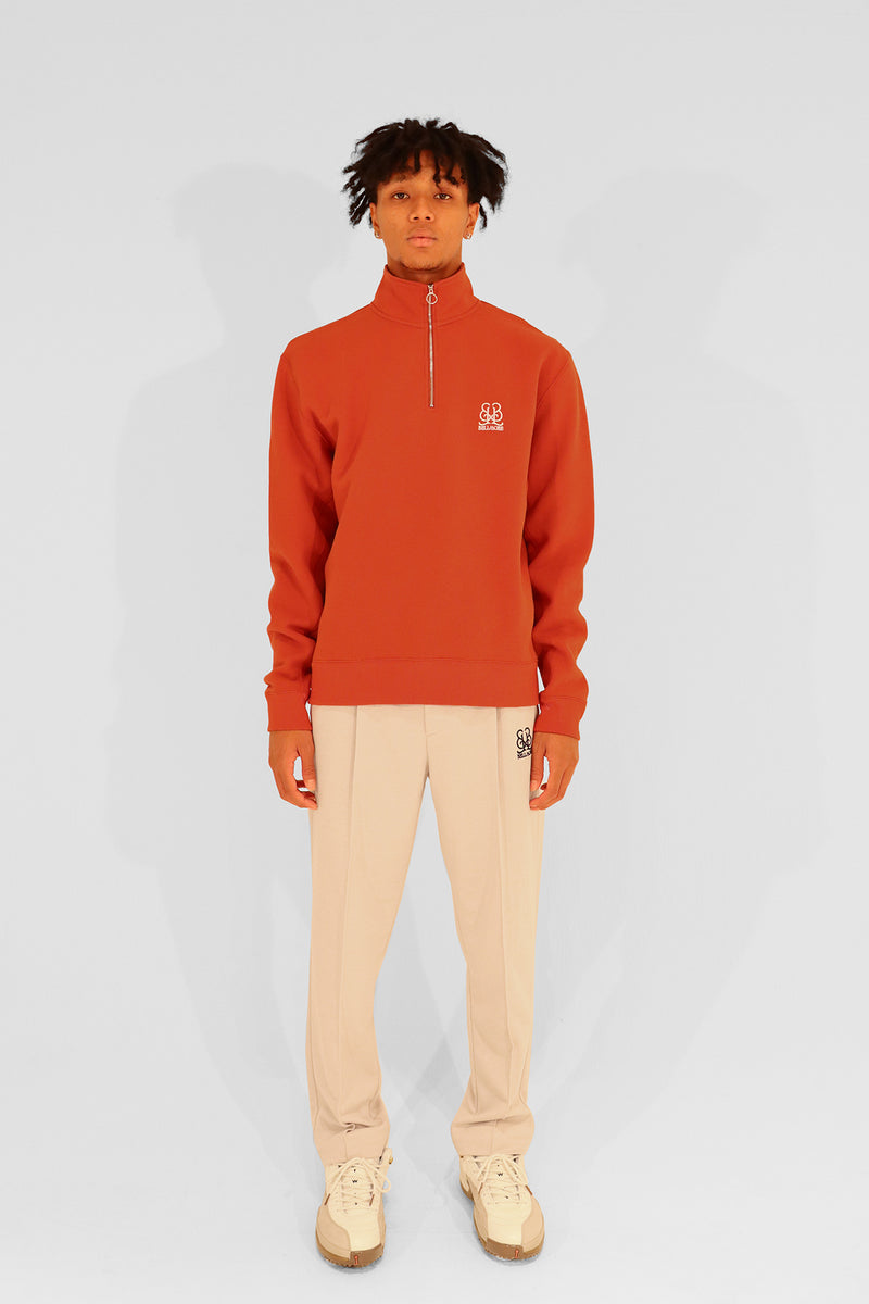 EMBLEM LS ZIP MOCKNECK - ORANGE