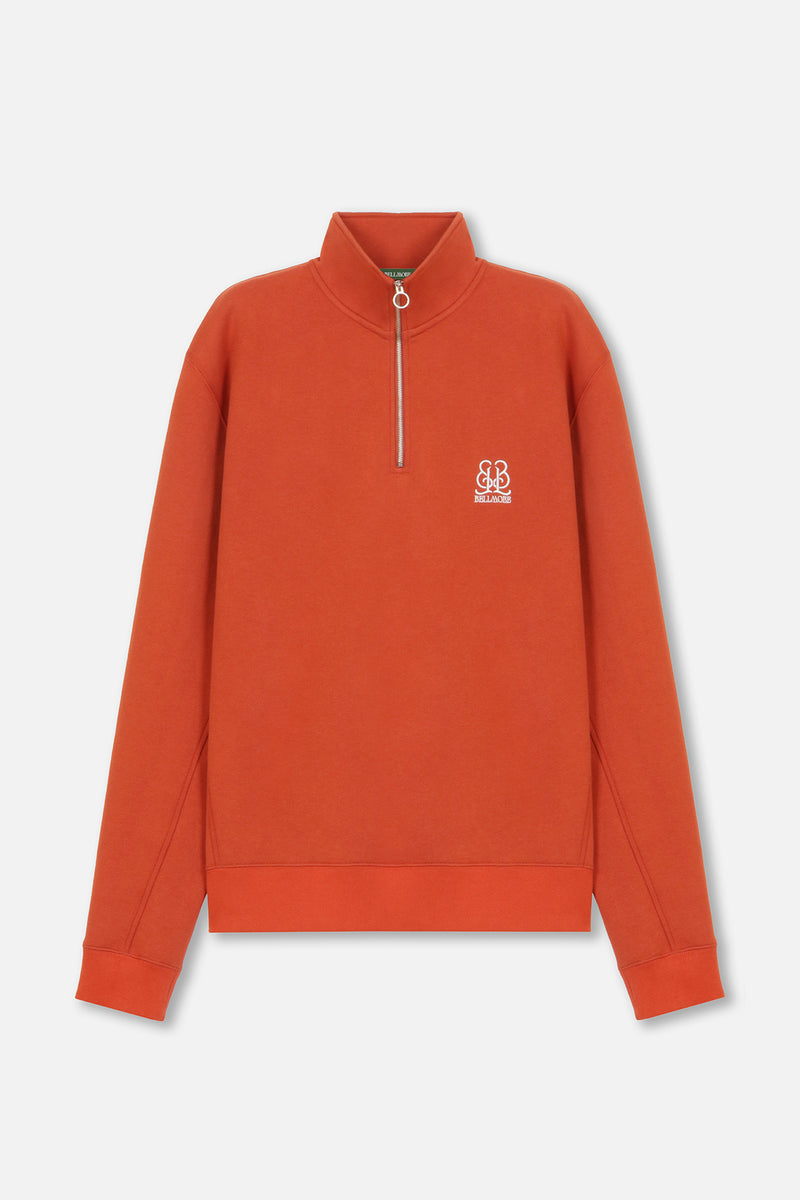 EMBLEM LS ZIP MOCKNECK - ORANGE