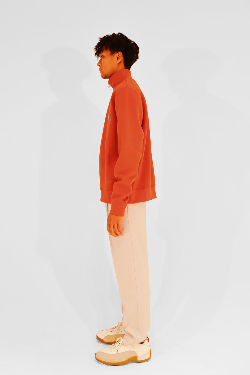 EMBLEM LS ZIP MOCKNECK - ORANGE