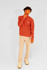 EMBLEM LS ZIP MOCKNECK - ORANGE