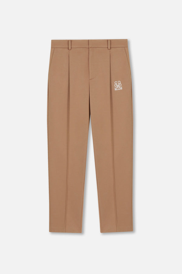 EMBLEM STRETCH PANTS - BROWN