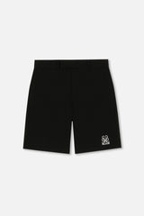 EMBLEM STRETCH SHORT PANTS - BLACK