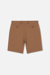 EMBLEM STRETCH SHORT PANTS - BROWN