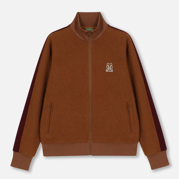 Bellmore ベルモア　エンブレムロゴ　ゴルフジャケット emblem-track-jacket-brown-