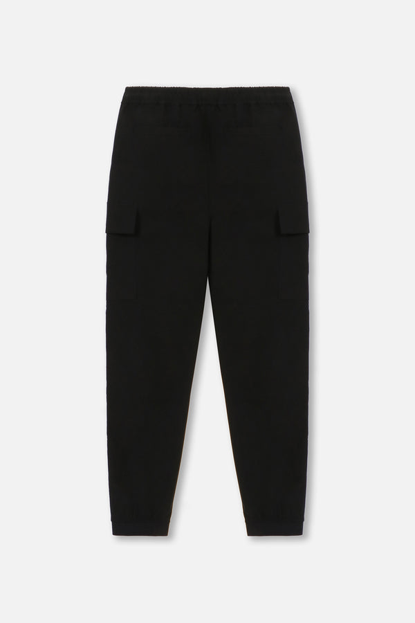 WATER-PROOF STRETCH CARGO PANTS - BLACK